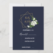 Elegante Classy Navy Geometrische RSVP Kaart (Voorkant)