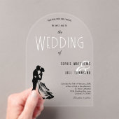 Elegante  Classy paar dansen bruiloft Acryl Uitnodigingen (Insitu (Draagbaar))