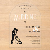 Elegante  Classy paar dansen bruiloft Acryl Uitnodigingen (Voorkant)