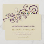 Elegante Classy Paarse Boho Spirals bruiloft uitno Kaart (Voorkant / Achterkant)