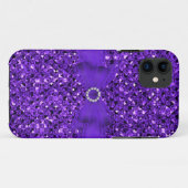 Elegante Classy Paarse Silver Glitter Look Case-Mate iPhone Case (Achterkant (horizontaal))