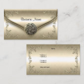 Elegante Classy Profile Business Sepia Cream Flora Visitekaartje (Voorkant / Achterkant)