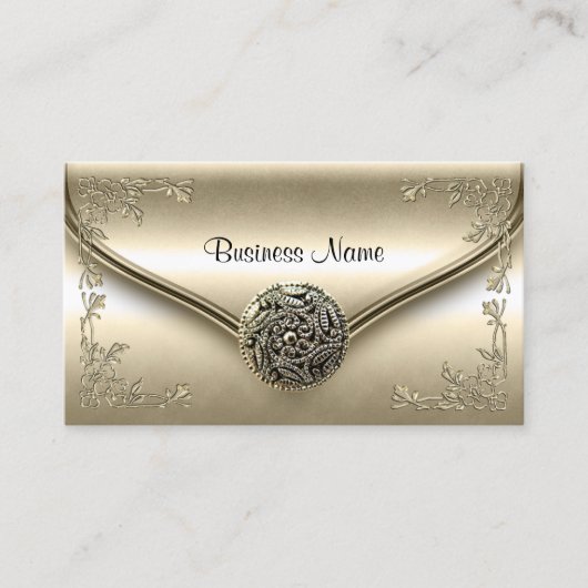 Elegante Classy Profile Business Sepia Cream Flora Visitekaartje (Voorkant)