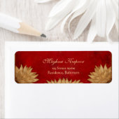 Elegante Classy Rood Goud Lotus Indiase bruiloft Etiket (Insitu)