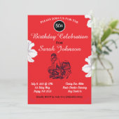 Elegante Classy Rood Zwart-Wit 50ste Verjaardag Kaart (Staand voorkant)