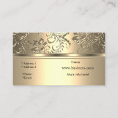 Elegante Classy Sepia Cream Damask Floral Visitekaartje (Achterkant)