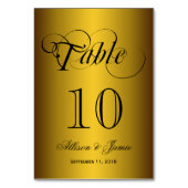 Elegante Classy Sheen Gold Trouwtafel Nummer Kaart (Voorkant)