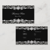 Elegante Classy Silver Black Diamond 2 Visitekaartje (Voorkant / Achterkant)