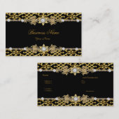 Elegante Classy Silver Black Diamond 3 Visitekaartje (Voorkant / Achterkant)