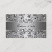 Elegante Classy Silver Embossed Diamond Afbeelding Visitekaartje (Voorkant)