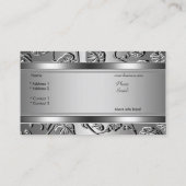 Elegante Classy Silver Embossed Look Afbeelding Visitekaartje (Achterkant)