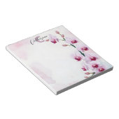 Elegante Classy Waterverf Roze Orchidee Cascade Notitieblok (Schuin)
