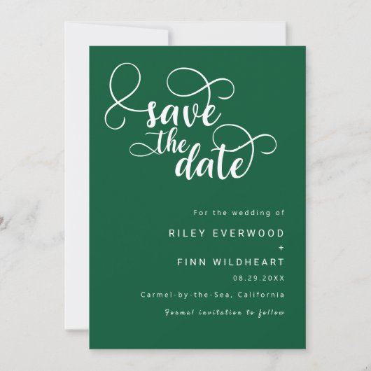 Elegante Classy Wedding save the date Uitnodiging (Voorkant)