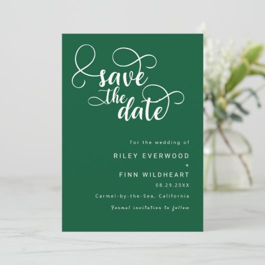 Elegante Classy Wedding save the date Uitnodiging (Staand voorkant)