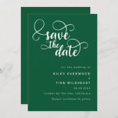 Elegante Classy Wedding save the date Uitnodiging (Voorkant / Achterkant)