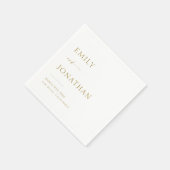 Elegante Classy Witte en Gouden bruiloft Servet (Hoek)