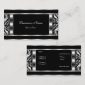Elegante Classy zilveren zwarte luipaard Visitekaartje (Voorkant / Achterkant)