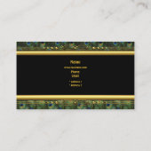 Elegante Classy Zwart Geel Goud Pauw Blauw Visitekaartje (Achterkant)
