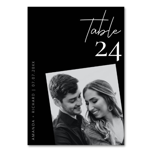 Elegante Classy Zwart-wit trouwfoto Kaart (Voorkant)