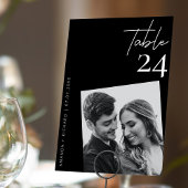 Elegante Classy Zwart-wit trouwfoto Kaart