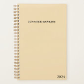 Elegante Clean Beige & Black Weekly Persoonlijk Planner (Voorkant)