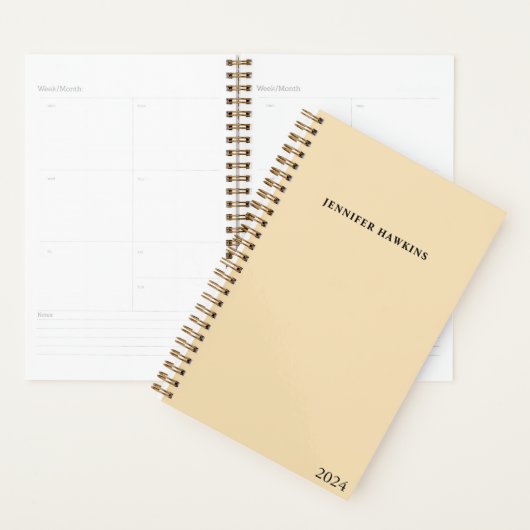 Elegante Clean Beige & Black Weekly Persoonlijk Planner (Display)