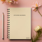 Elegante Clean Beige & Black Weekly Persoonlijk Planner