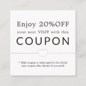 Elegante Clean Golden Heart Line Salon Kortingskaartje (Voorkant)