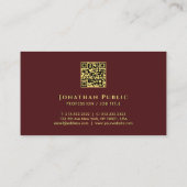 Elegante Clean Sjabloon Faux Gold tekst QR-code Visitekaartje (Achterkant)
