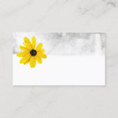 Elegante Clean Yellow Flower Grey waterverf Visitekaartje (Achterkant)