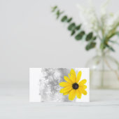 Elegante Clean Yellow Flower Grey waterverf Visitekaartje (Staand voorkant)