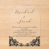 Elegante Clear Acryl Kant Wedding Uitnodiging (Voorkant)
