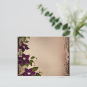 Elegante Clematis Plum Floral Briefkaart (Staand voorkant)