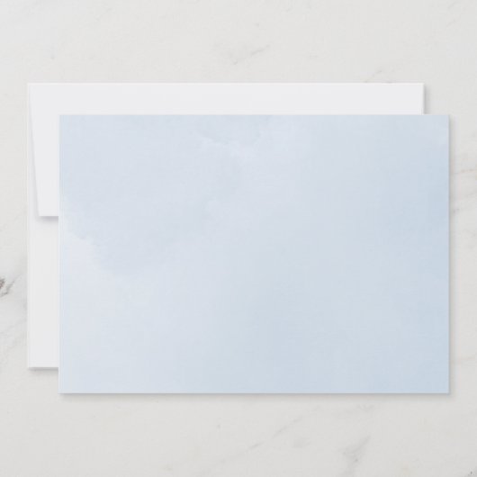 Elegante Cloud Blue Sky Script Waterverf Kaart (Achterkant)