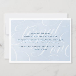 Elegante Cloud Blue Sky Script Waterverf Kaart