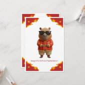 Elegante Cloud Cavia Maan Nieuwjaar Groet Kaart (Voorkant / Achterkant in situ)