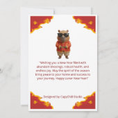 Elegante Cloud Cavia Maan Nieuwjaar Groet Kaart (Achterkant)