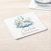 Elegante Cloud Wine Bruidsmeubel Shower Kartonnen Onderzetters (Schuin)