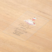 Elegante Cloud Wine Clear Vrijgezellenfeest Acryl Uitnodigingen (Laagn)