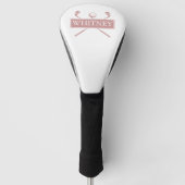 Elegante clubs met eigen naam en bal Dusty Rose Golfheadcover (Voorkant)