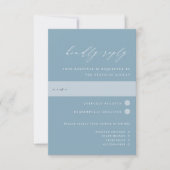 Elegante Coastal Blue Wedding Maaltijdkeuze RSVP Kaartje (Voorkant)