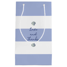 Elegante Coastal Cowgirl Zachte Blauwe Witte Strep Klein Cadeauzakje