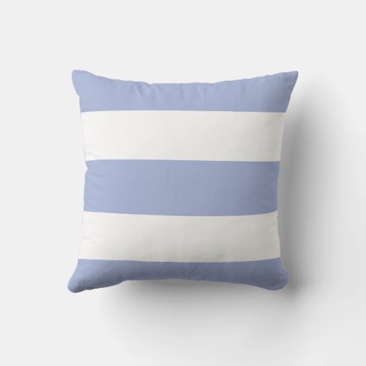 Elegante Coastal Cowgirl Zachte Blauwe Witte Strep Kussen (Achterkant)