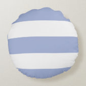 Elegante Coastal Cowgirl Zachte Blauwe Witte Strep Rond Kussen (Achterkant)