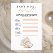 Elegante Coastal Pearl Baby Word Scramble Flyer