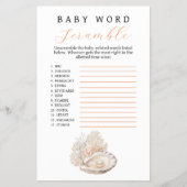 Elegante Coastal Pearl Baby Word Scramble Flyer (Voorkant)
