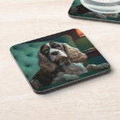 Elegante Cocker Spaniel Classic Portrait Design Bier Onderzetter (Linkerzijde)