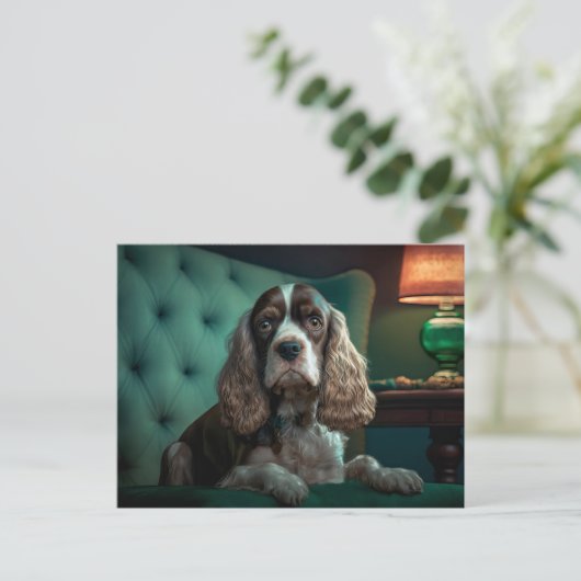Elegante Cocker Spaniel Classic Portrait Design Briefkaart (Staand voorkant)