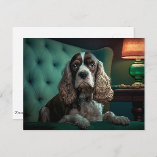 Elegante Cocker Spaniel Classic Portrait Design Briefkaart (Voorkant / Achterkant)