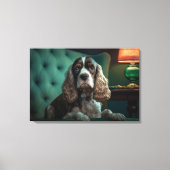 Elegante Cocker Spaniel Classic Portrait Design Canvas Afdruk (Voorkant)